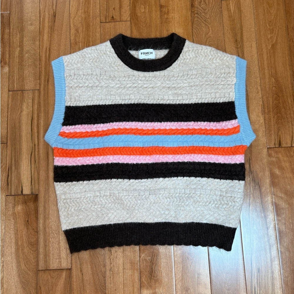 FRNCH Multicolor Striped Sweater Vest